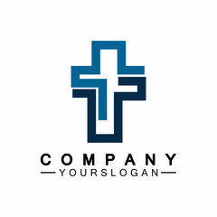 Fototapeta premium Church logo.Illustration of modern, clean church cross sign for a modern church sign.Icon of christian cross. Sign of catholic, religious and orthodox faith.