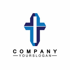 Obraz premium Church logo.Illustration of modern, clean church cross sign for a modern church sign.Icon of christian cross. Sign of catholic, religious and orthodox faith.