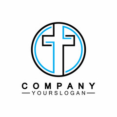 Obraz premium Church logo.Illustration of modern, clean church cross sign for a modern church sign.Icon of christian cross. Sign of catholic, religious and orthodox faith.