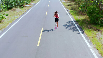 asian woman jogging athlete