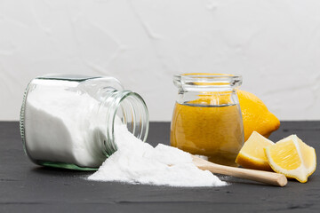 Baking Soda With Water And Meyer Lemon