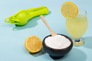 Baking Soda With Water And Meyer Lemon