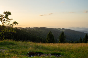 sunset in the Polish mountains