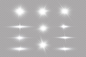 Bright stars. light effect. Bright particles.Vector.