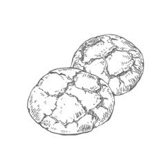 Hand drawn vector italian amaretti illustration set