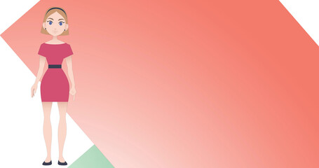 Image of woman talking over school bag icon