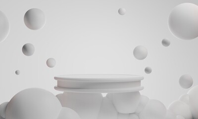 3d rendering illustration of background abstract, podium stage art display wallpaper, product pedestal stand, gaming cyberpunk style