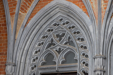 Naklejka premium a fragment of the facade of a historic neo-Gothic church