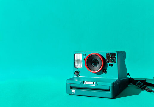Cámara Polaroid color azul cian 