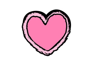 Fototapeta na wymiar pink heart on a white background - illustration design 