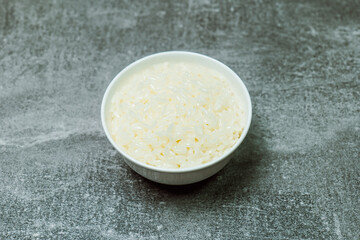 Delicious rice in a white bowl