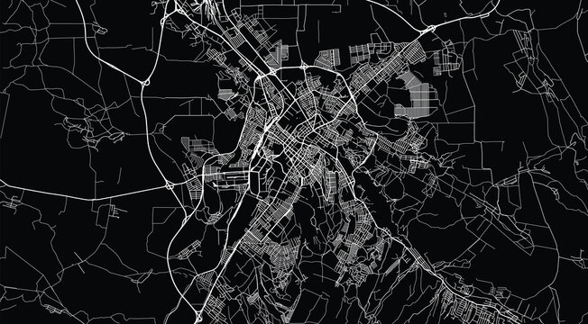 Urban vector city map of Simferopol, Ukraine, Europe