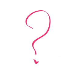 A drawn question mark. Question symbol. Hand-drawn interrogation icons or a sketch for questions. Illustration with doodles.