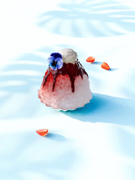 Strawberry milk shaved ice