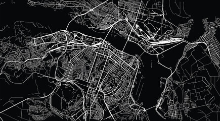 Urban vector city map of Dnipro, Ukraine, Europe