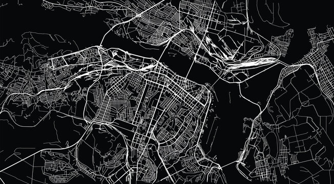 Urban vector city map of Dnipro, Ukraine, Europe