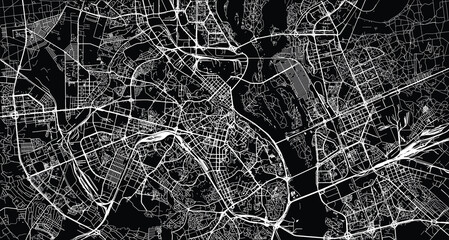 Urban vector city map of Kiev, Ukraine, Europe
