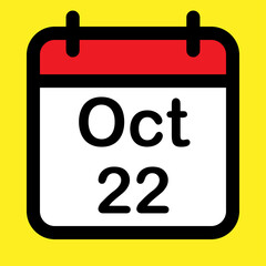 Calendar icon twenty second October