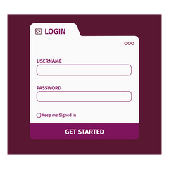 Account login and password form page on screen. Login page. sign up web forms with the detailed description. Pop up with buttons and inputs. UI, UX web elements. Vector stock illustration.