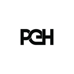 peh letter original monogram logo design