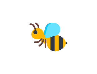 Honeybee vector flat emoticon. Isolated Honeybee emoji illustration. Honeybee icon