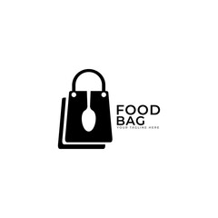 Fresh Food Shopping Logo design vector template. Hands Holding Bag Logotype concept negative space icon.