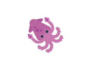 Squid vector flat emoticon. Isolated Squid emoji illustration. Squid icon