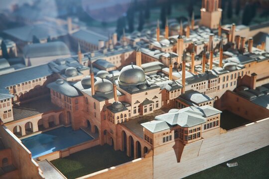 ISTANBUL, TURKEY - NOVEMBER 22, 2021: Layout Of Topkapi Palace. Historical Reconstruction.