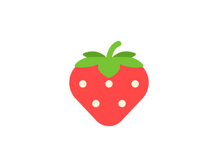 Strawberry vector flat emoticon. Isolated Strawberry emoji illustration. Strawberry icon