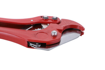 Fototapeta premium Automatic scissors for polypropylene pipes. Secateurs for cutting off individual parts from a common unit.