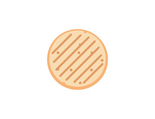 Flatbread vector flat emoticon. Isolated Flatbread emoji illustration. Flatbread icon