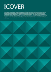 Corporate brochure cover template sample graphic design. Modernism style retro placard mockup