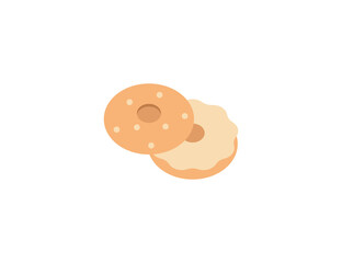 Bagel vector flat emoticon. Isolated Bagel emoji illustration. Bagel icon