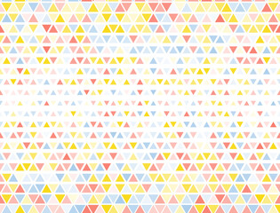 Gradation triangles halftone pattern. Fade triangular shapes cover backdrop. Random