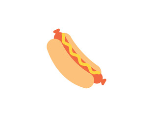Hotdog vector flat emoticon. Isolated Hotdog emoji illustration. Hotdog icon