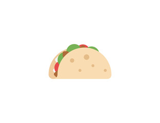 Taco vector flat emoticon. Isolated Taco emoji illustration. Taco icon