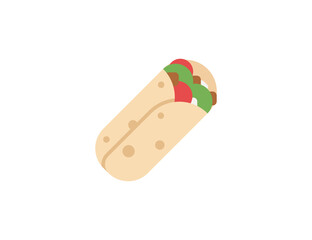 Burrito vector flat emoticon. Isolated Burrito emoji illustration. Burrito icon