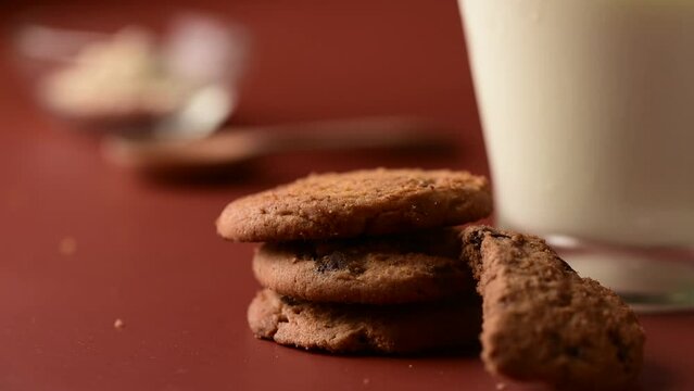 pick up biscuit,mlik glass,breakfast chocolate biscuit cookie