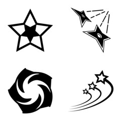 Stars1-2starfall Flat Icon Set Isolated On White Background