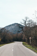 Fototapeta premium Road with mountain view