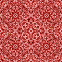 Round medallion vector seamless pattern.
