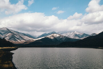 Caucasus mountains view from the Alazani valley