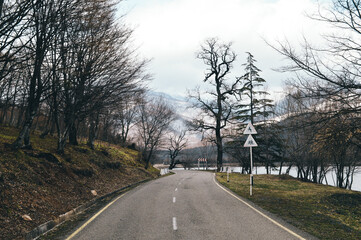 Fototapeta premium Caucasus mountains view from the Alazani valley