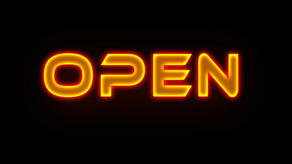 Openconcept Neon sign Lettering type design dark background