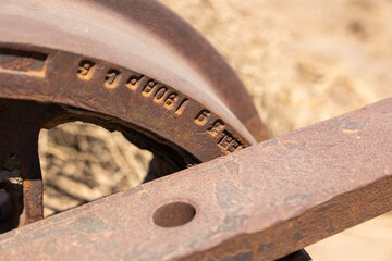 Abandoned Hejaz train wrecks from the Ottoman era in the Saudi Arabian desert near Medina