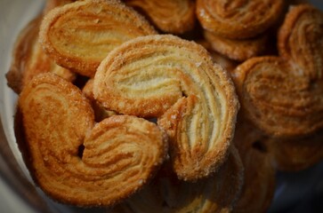 Fototapeta na wymiar Close up of a homemade cookies with sugar