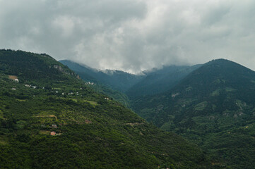 clouds over the mountains