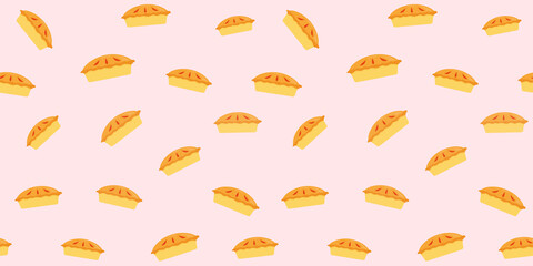 Seamless pattern with american traditional holiday pie. Vector illustration