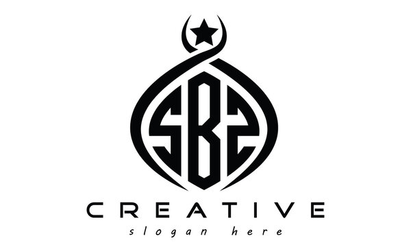 SBZ three letters monogram curved oval initial logo design, geometric minimalist modern business shape creative logo, vector template