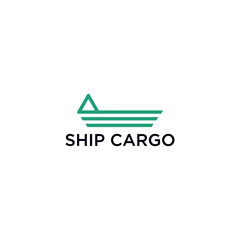 ship logo with abstract design concept and line graphics